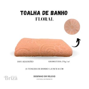 Toalha Banho Gigante Briza Banhão 0,80X1,50M Floral Salmão