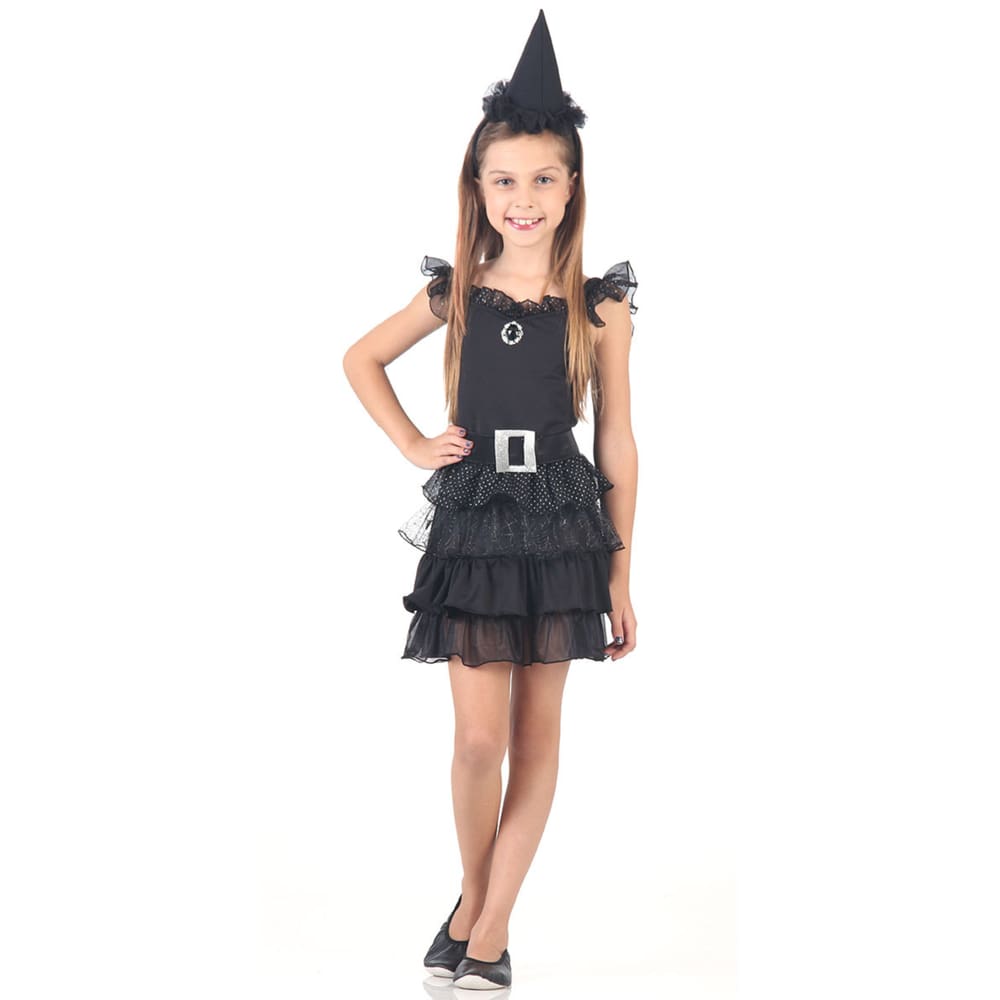 Fantasia Halloween Feminina Bruxa Cher Vestido Com Cauda Luxo