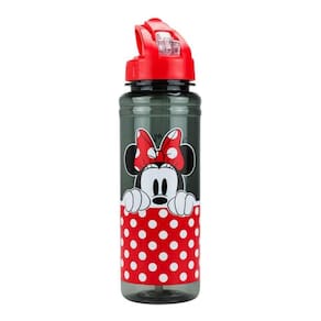Garrafa Água Feminina Canudo Minnie Mouse 700ml