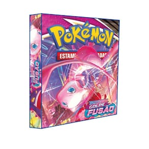 Álbum Pasta Fichário Pokemon Espada e Escudo Golpe e Fusão Rosa Reforçado Capa Dura Colecionar Cards