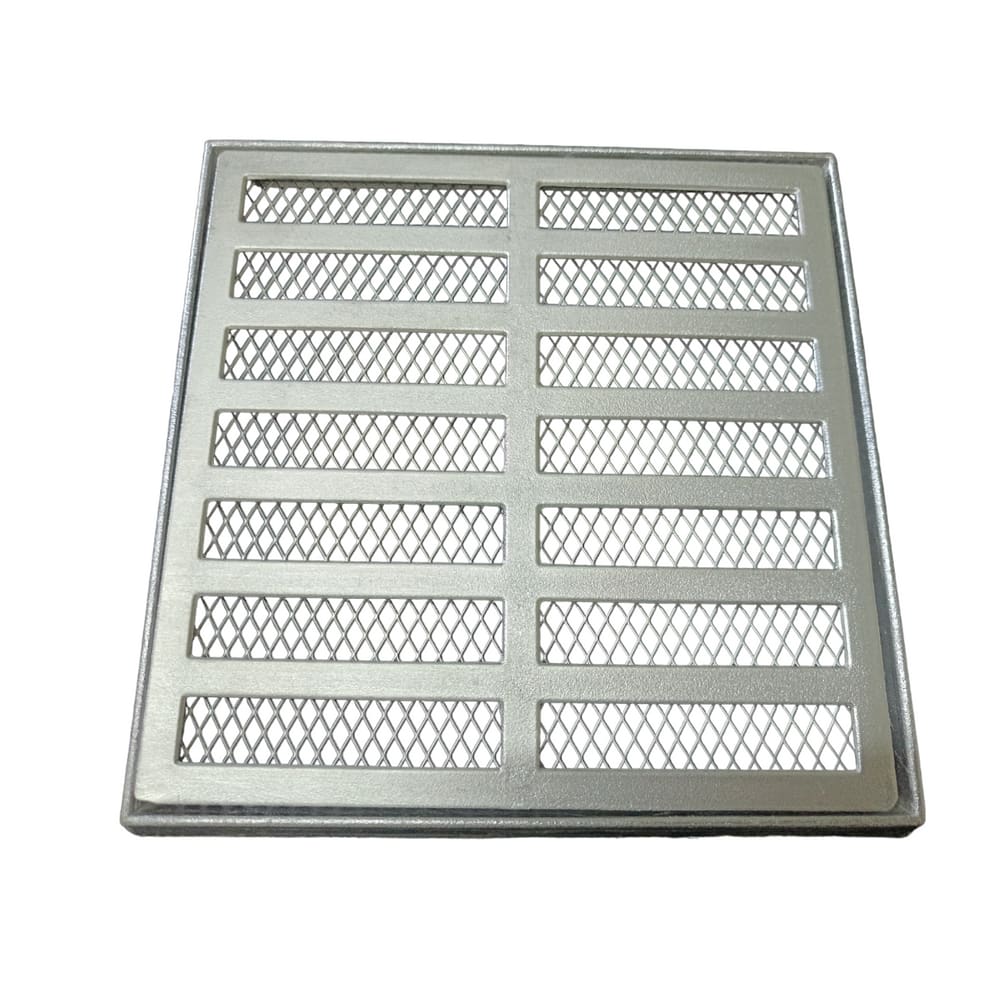 Ralo Grelha Pluvial 20x20 Aluminio com Tela Anti Escorpião e Suporte