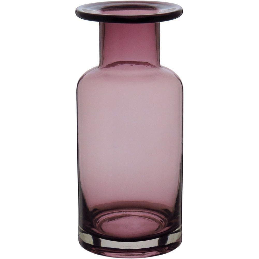 Vaso 22x9x9cm Vidro Rosa