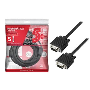 Cabo Vga Macho X Macho 5 Metros Ideal Para Monitores