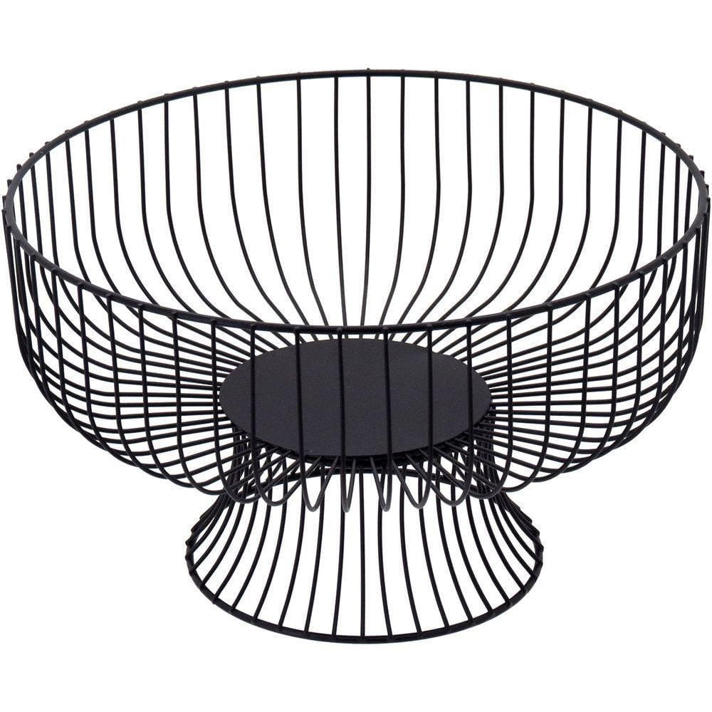 Fruteira 15X26X26Cm Metal Preto Com Pé