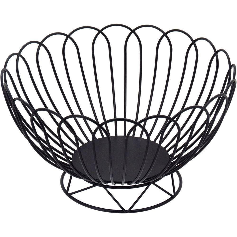 Fruteira 14X23X23Cm Metal Preto Com Pé