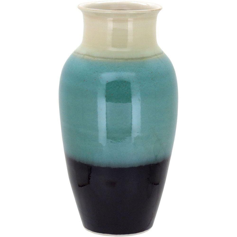 Vaso 41x15x15cm Cerâmica Verde