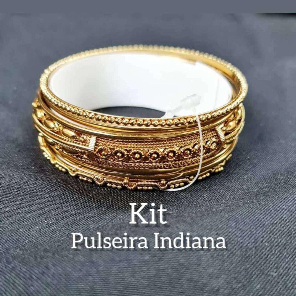 Conjunto de Pulseiras Indiana Dourada