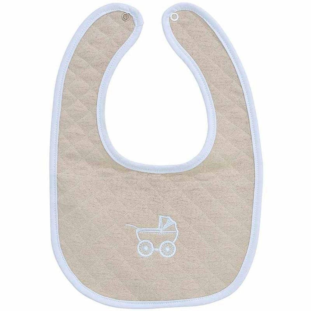 Babador Infantil Malha Bordado Duque Hug Baby Cor Marrom