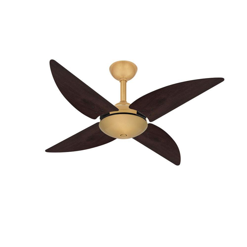 Ventilador Teto Dourado Potente Quad 4 Pás Mdf Ventax 220V