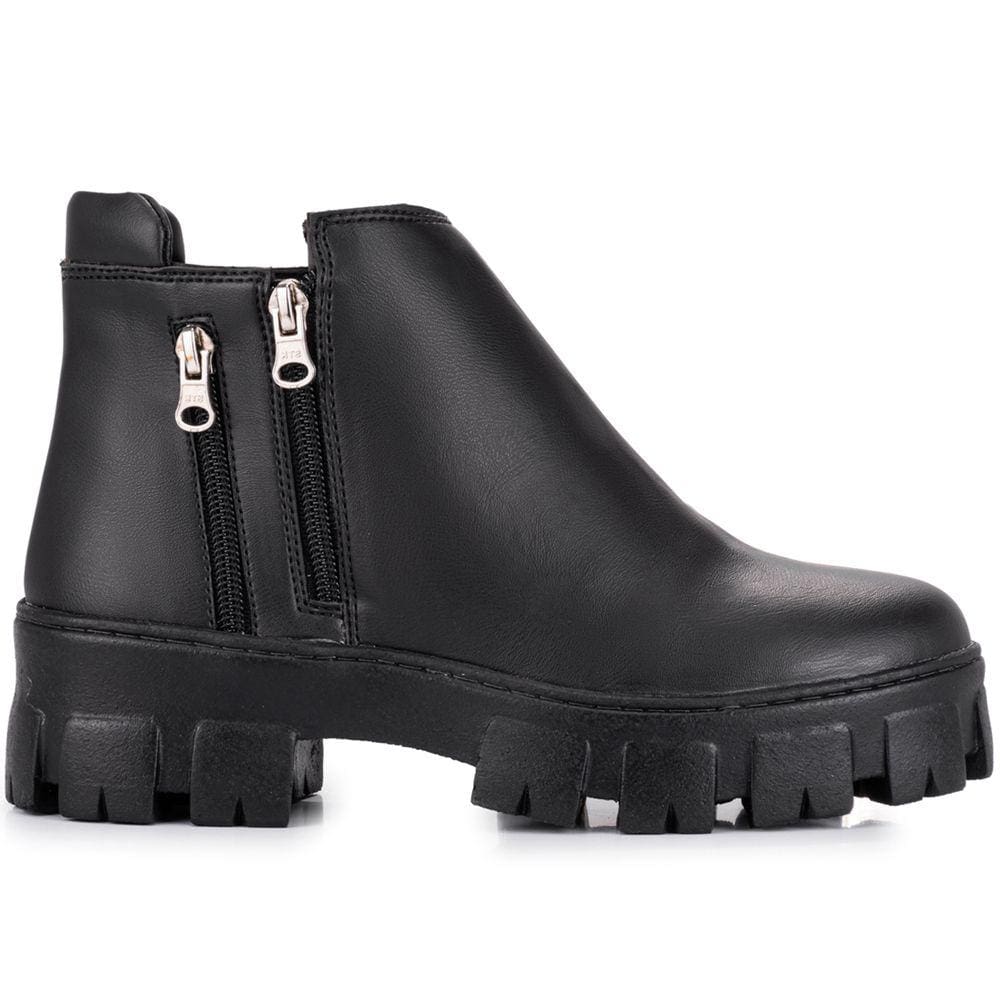 Coturno Feminino Bota Confort Tratorado Cano Curto Adv Shoes