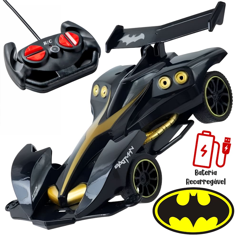 Carrinho Controle Remoto Candide Batman Destemido 7 Funções