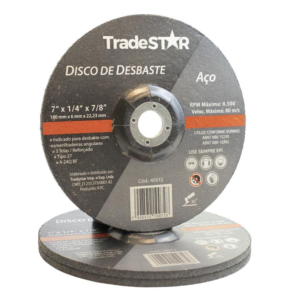 Disco De Desbaste Metal 7 Pol 180 X 6 Mm