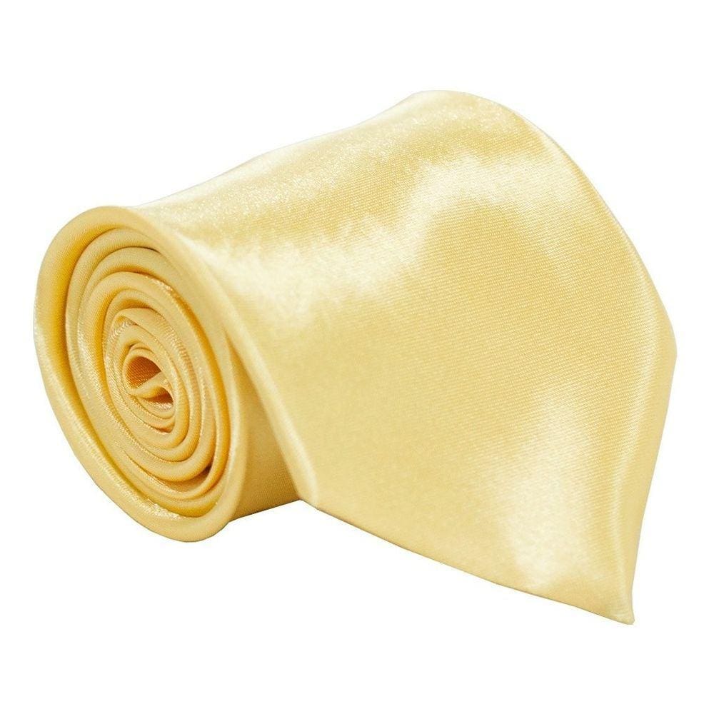 Gravata Tradicional Lisa Amarela Formatura e Casamento