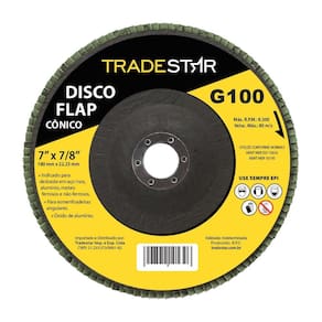 Disco Flap Conico 7 180Mm Fds180-100Fc Z100 Grão 100