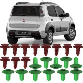 Kit Grampos Presilhas Buchas Para Friso Lateral Porta Dianteira Uno Way 2011 até 2018 2019 2020 2021