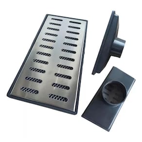 Ralo Pluvial Quintal 15x30 Inox 304 Cocho Coletor Saída Baixa 100mm e Tela Anti Inseto