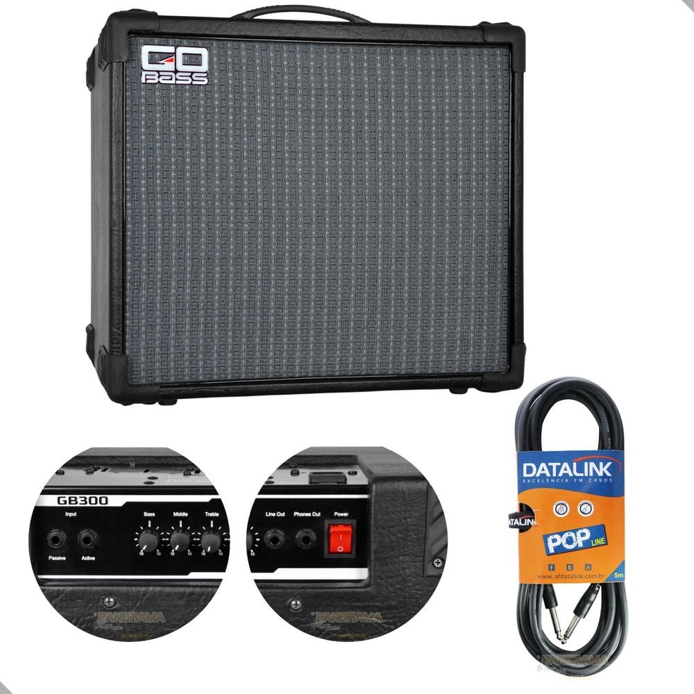 Amplificador Baixo Borne Gobass Gb300 + Cabo P10/P10