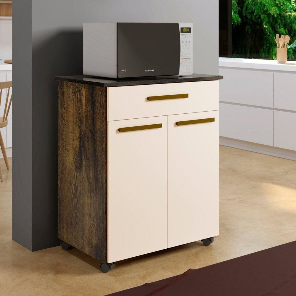 Balcão de Cozinha 2 Portas 1 Gaveta Girassol Yescasa Ypê/Off White