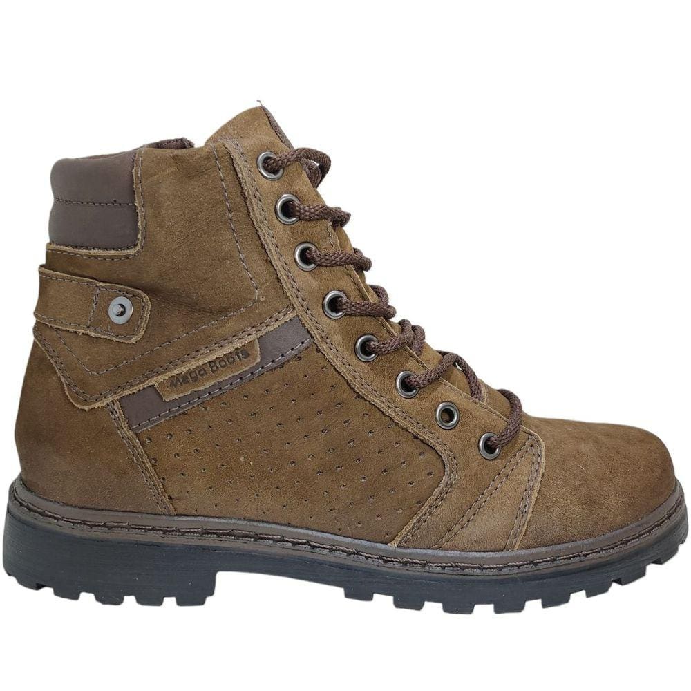 Coturno Masculino Casual Tratorado com Zíper Mega Boots 6021 - 42 - Marrom