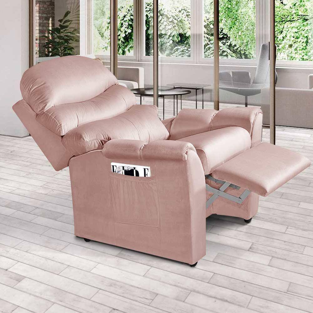 Poltrona Reclinável Grécia Rose Luapa - Conforto e Estilo em um só Lugar - Rosê