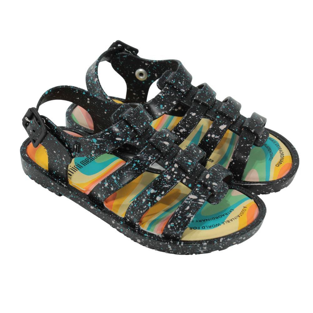 Mini Melissa Flox + Turma Do Pudim Infantil Preto Splash