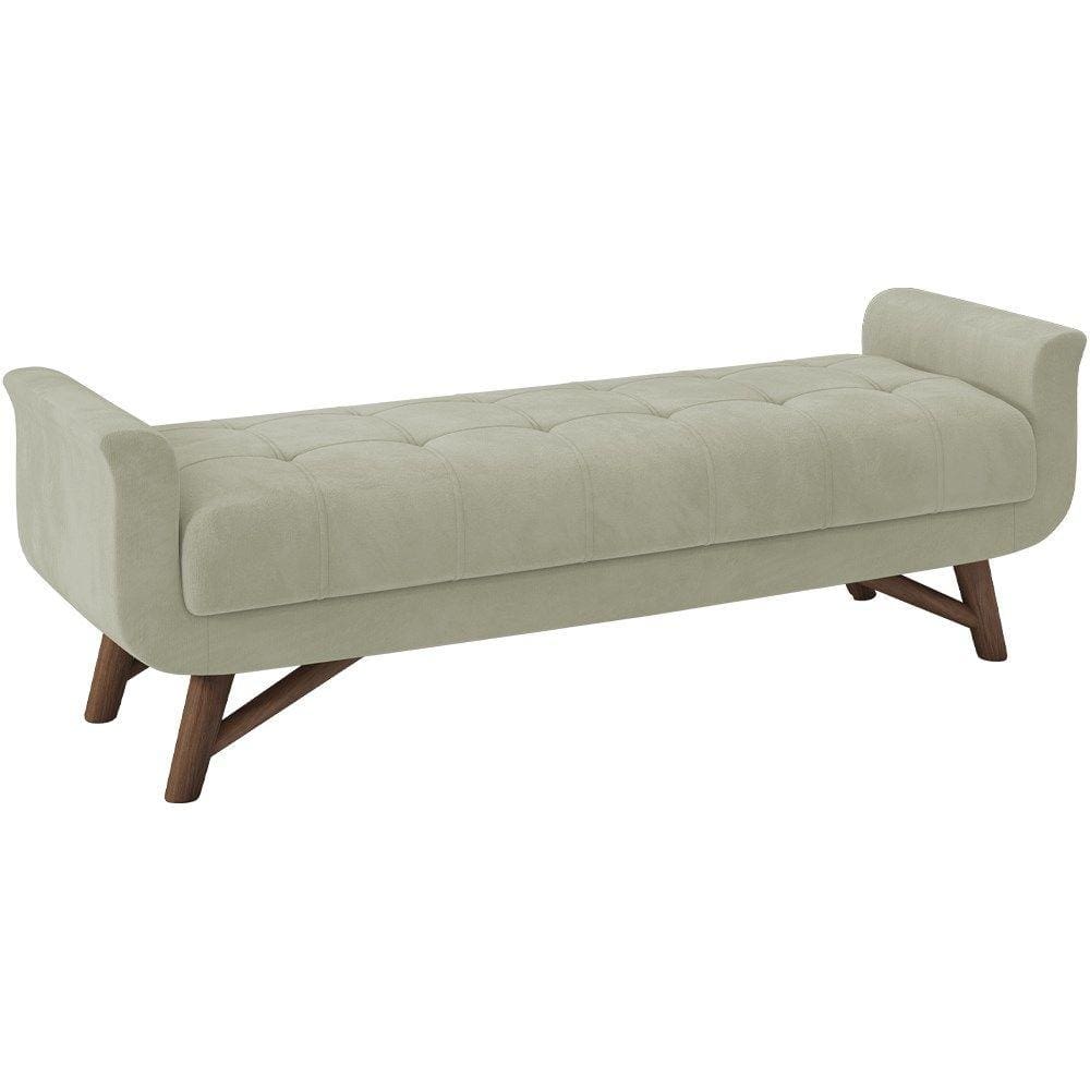 Puff Recamier 160 cm Pes Madeira Leville Veludo SL 940 Peer