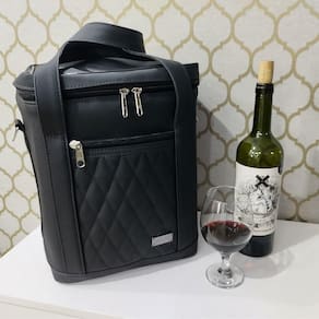 Bolsa Porta Vinho Personalizada Preta - Coutre Bolsas