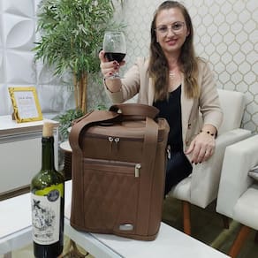 Bolsa Porta Vinho Personalizada Marrom - Coutre Bolsas