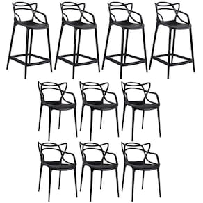 Kit 6 cadeiras + 4 banquetas médias Masters Allegra