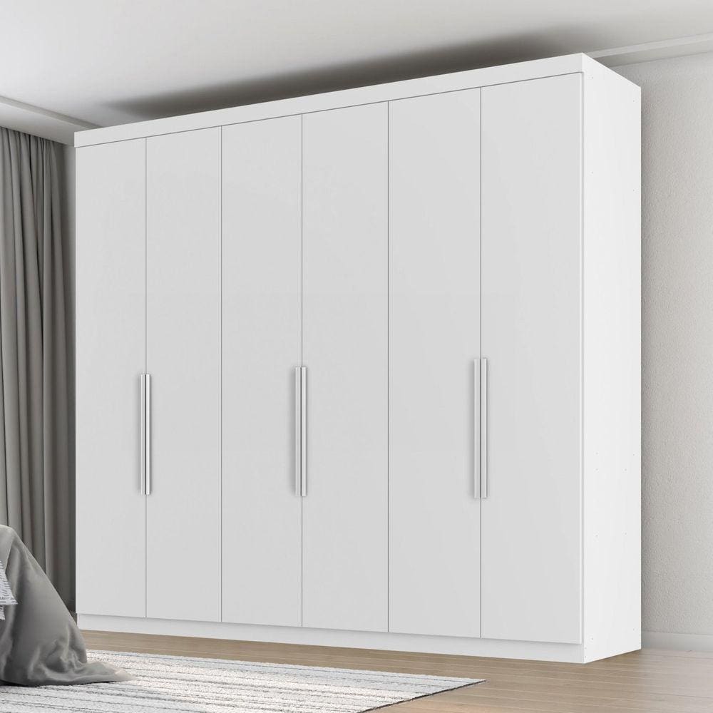 Guarda Roupa Casal 6 Portas 4 Gavetas Evidence Plus Branco Absoluto