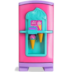 Brinquedo Menina Cozinha Geladeira Comida Eletro Prato 22pç