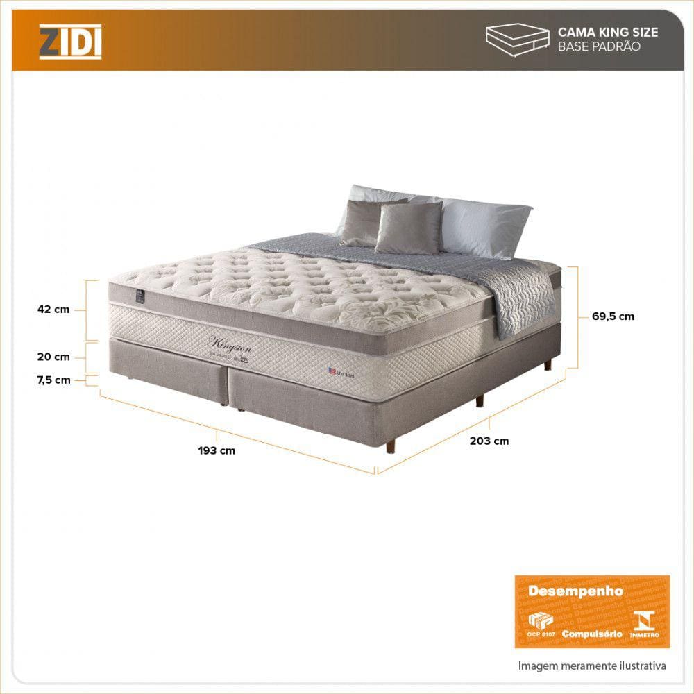 Cama Box King Branco + Colchão Molas | Casas Bahia