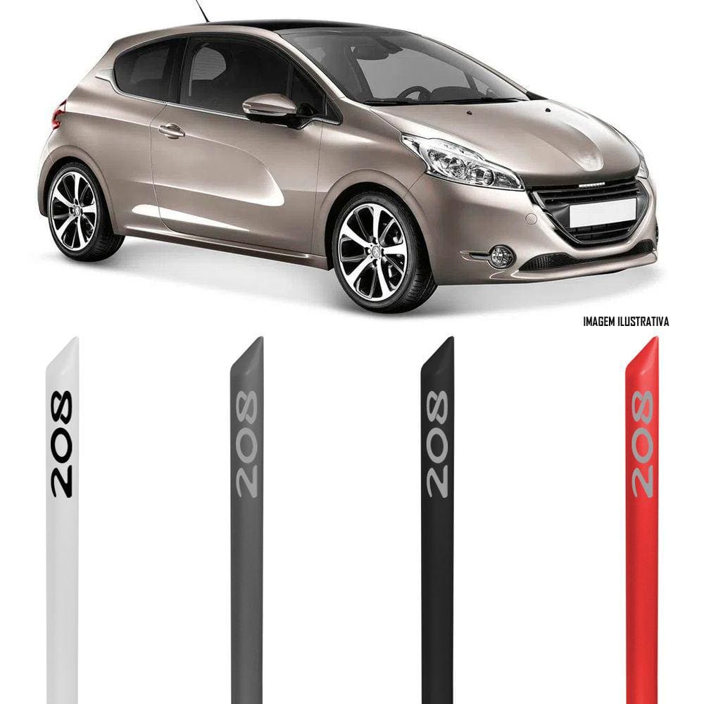Jogo Friso Lateral Pintado Peugeot 208 2015 Em Diante