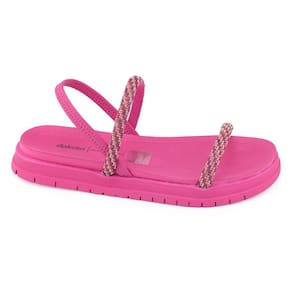 Sandália Flat feminina Dakota Y6891 Papete Brilho Elástico