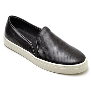 Tênis Slip On Feminino Couro Calce Fácil Casual Moderno