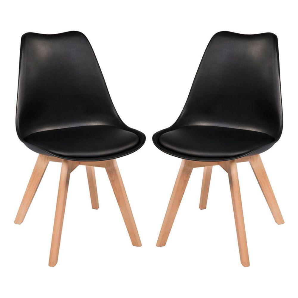 Kit 2 Cadeiras Leda Saarinen Design Preta Preto