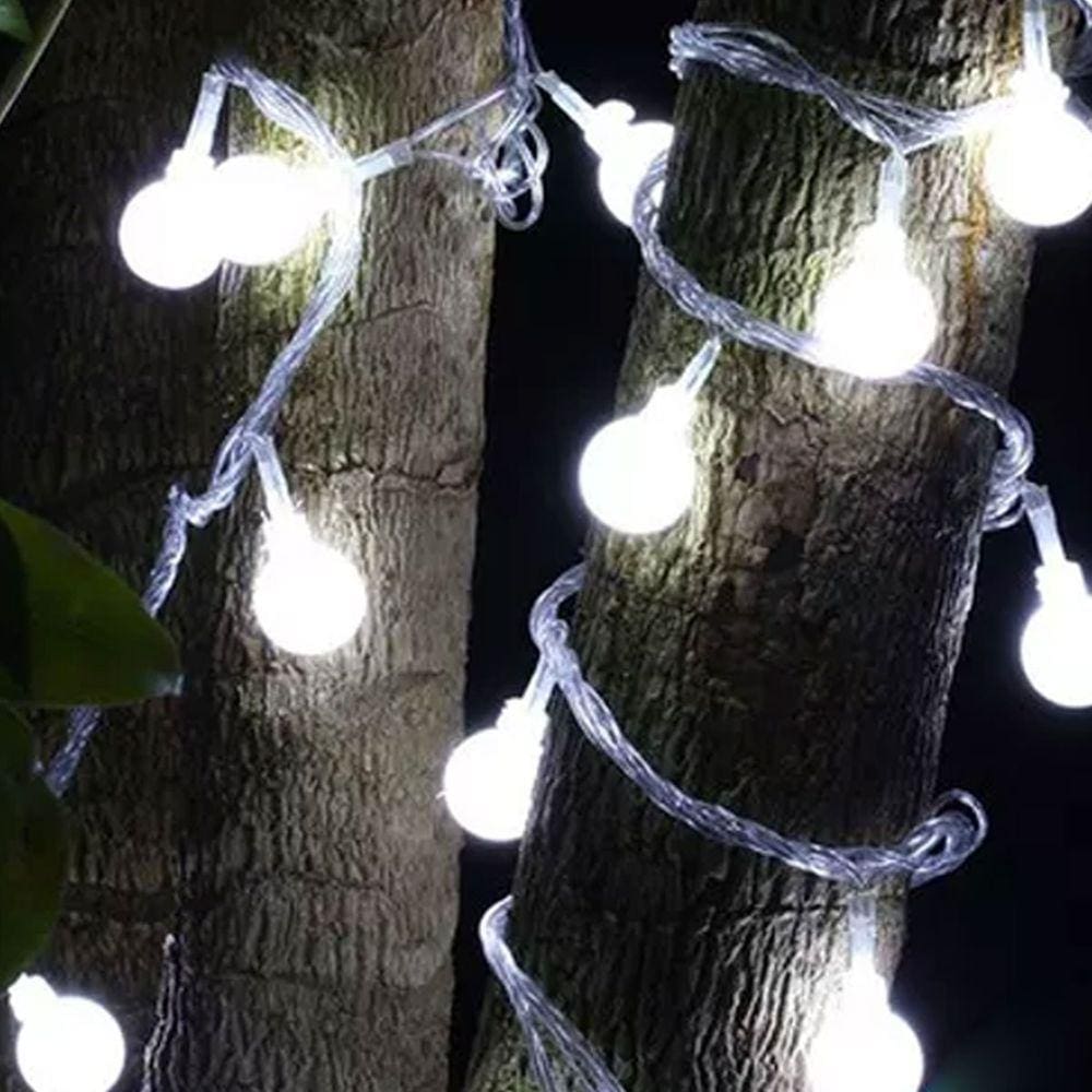 Luminaria Varal Lampada Natal Festa Decoraçao Natalino Led Cordao 10 Lampadas Pilha Iluminaçao