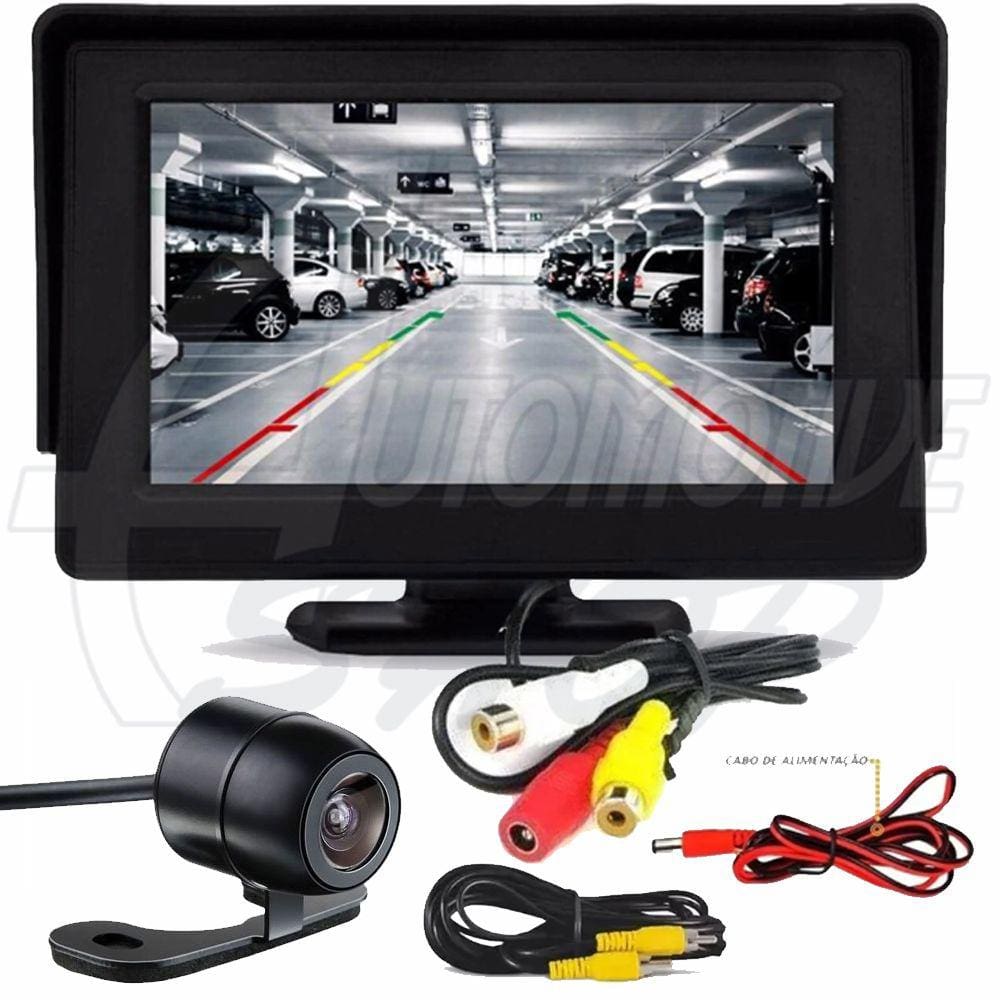 Tela LED 4.3 + Camera Ré Digital TFT 12V 2x Entradas RCA Cor