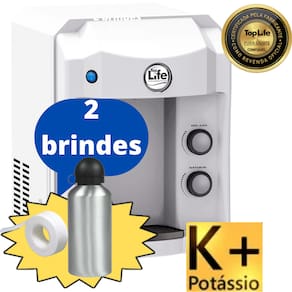 Filtro Purificador Top Life Água Gelada Ph 9,5 Super Alcalina Ionizada e Ozônio c/ minerais e Potássio K+ - Top Life