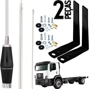 2 Antena Px 1,40m Alongador 60cm Suporte Volks Constellation Parafusos Anti-furto