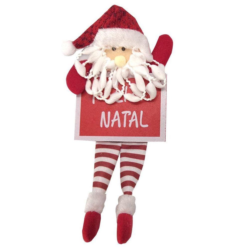 Enfeite Pendurar Quadro Feliz Natal Papai Noel Xadrez
