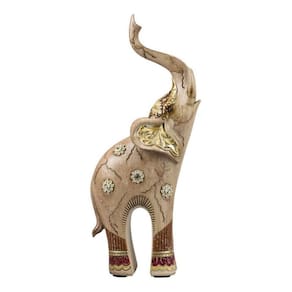 Elefante Enfeite Decoração Sala Tromba Levantada 22.5 Cm