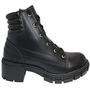 Bota Coturno Feminino Tratorado Salto Bloco Médio Moleca 5338.107
