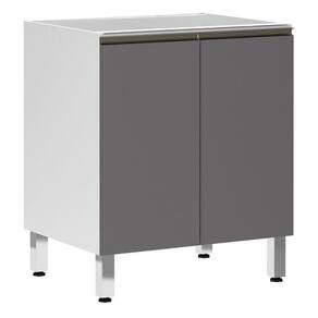 Balcão Sem Tampo 70cm Branco Com Cinza Puro