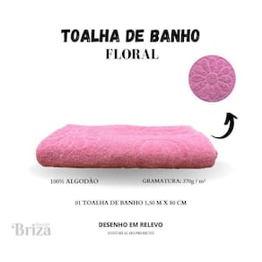 Toalha Banho Gigante Briza Banhão 0,80X1,50M Floral Rosa