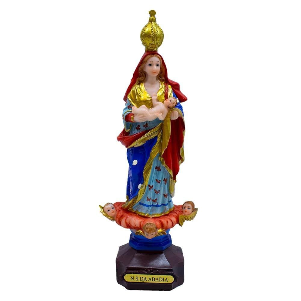 Enfeite Resina Estatua Imagem Nossa Senhora Da Abadia 22cm