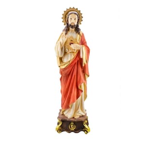 Estátua Imagem Realista Sagrado Coração De Jesus Grande 60cm