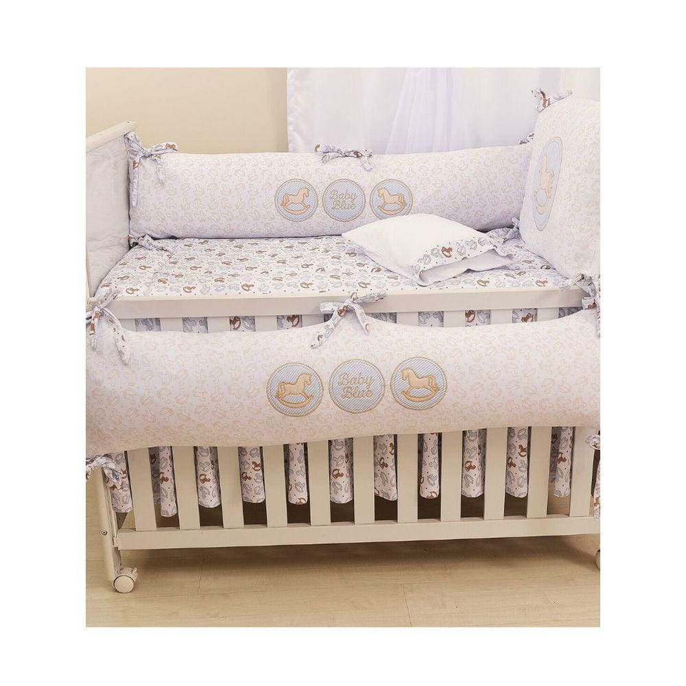 Kit de Berço para Menino Baby Blue 10 Peças Hug Baby