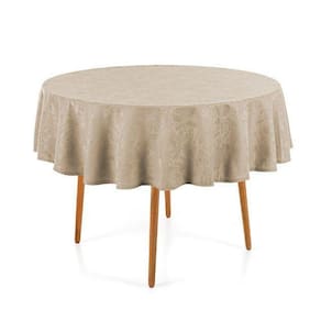 Toalha Mesa Redonda 4 Lugares Jacquard Dominic Marrom
