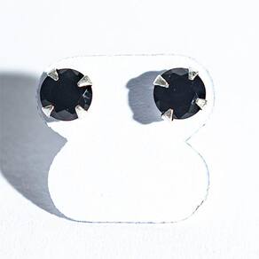 Brinco Ponto de Luz Zircônia Obsidiana Negra 5mm Prata 925 136806